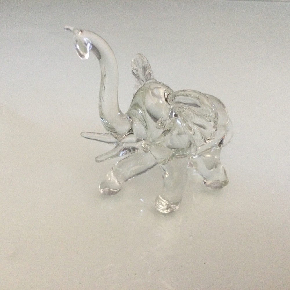 Glass Elephant Figurine